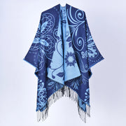 Nuovo scialle con nappe jacquard e motivo paisley - Elegante e caldo scialle con nappe