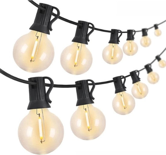 Fili di Illuminazione Esterna - Slinghi di Illuminazione Basse Tensione per Esterno - Lampadine Decorative a LED - 26m - 52 lampade - 7w per lampada