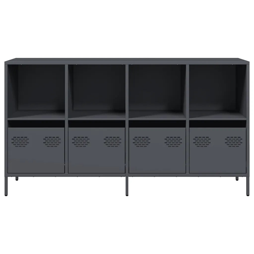 Credenza Antracite 135x39x73,5 cm in Acciaio Laminato a Freddo