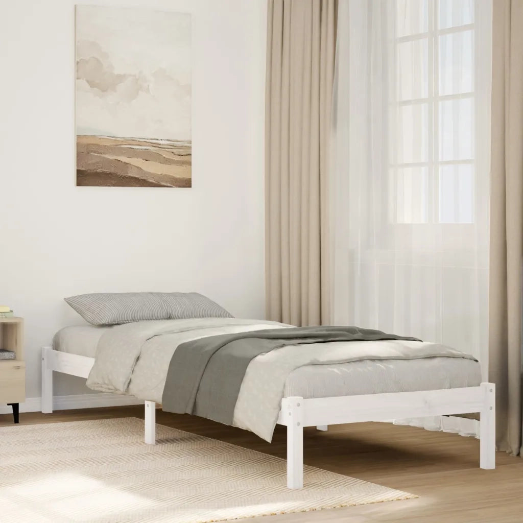 Letto Extra Lungo senza Materasso Bianco 80x220 cm in Pino 852415