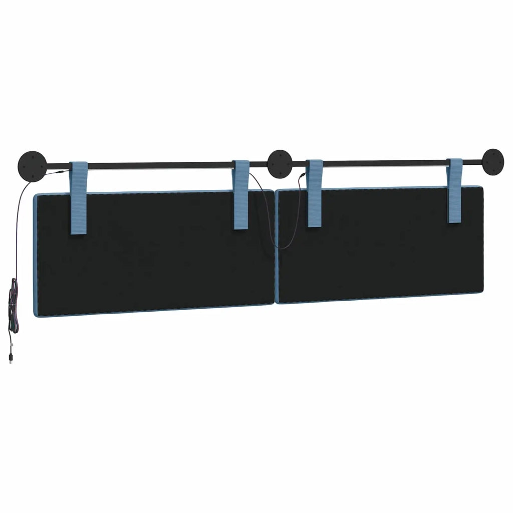 Testiera sospesa Con luce LED Blu Tessuto in Cords 3424320