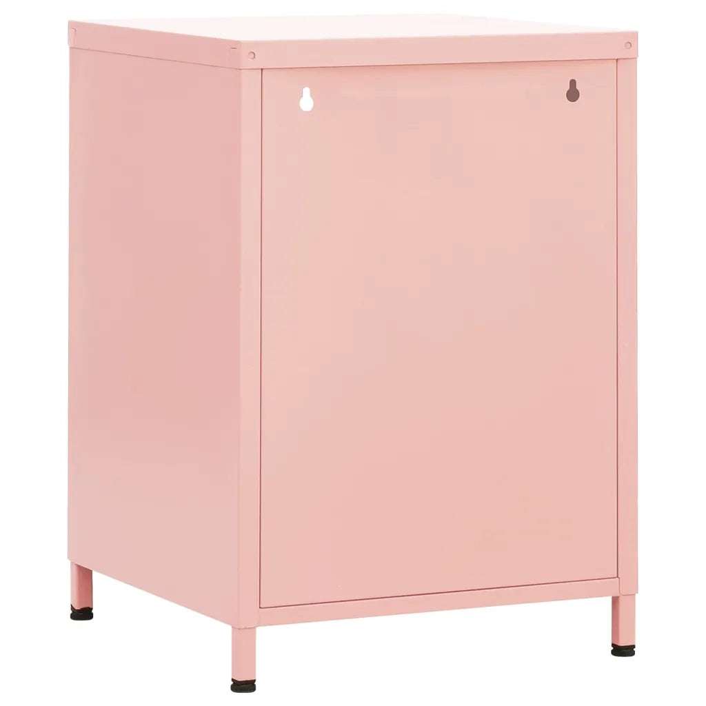 Comodino-Tavolino da notte Rosa 35x35x51 cm in Acciaio 510464