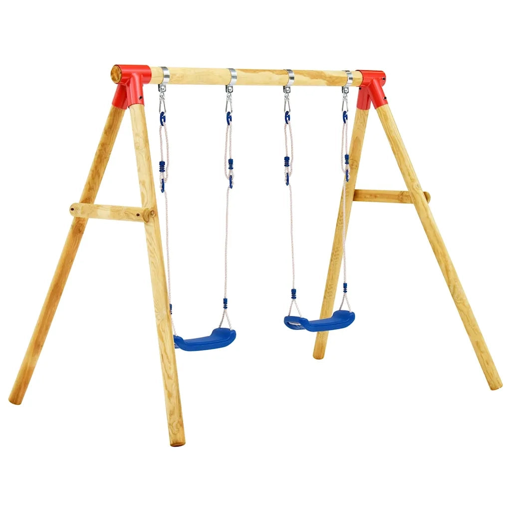 Set Altalena da Giardino 230x130x166 cm in Legno di Pinocod mxl 130459