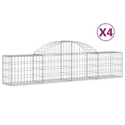 Cesti Gabbioni ad Arco 4 pz 200x30x40/60 cm Ferro Zincato