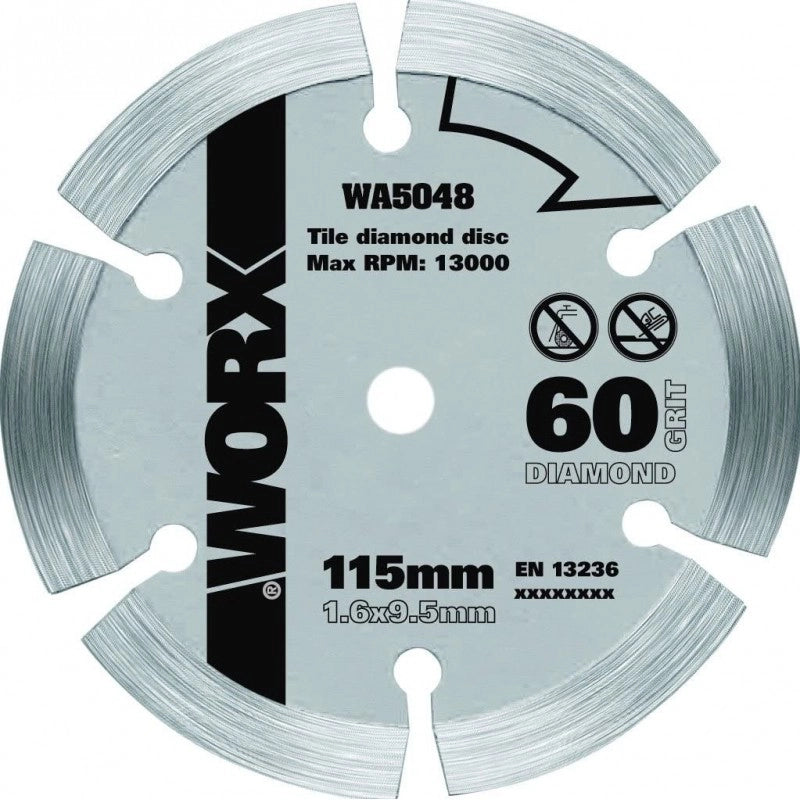 Lama circolare diamantata WA5048 120 mm per sega Worxsaw taglio piastrelle ceramica e muratura per WX423 WX424 WX425 - Worx