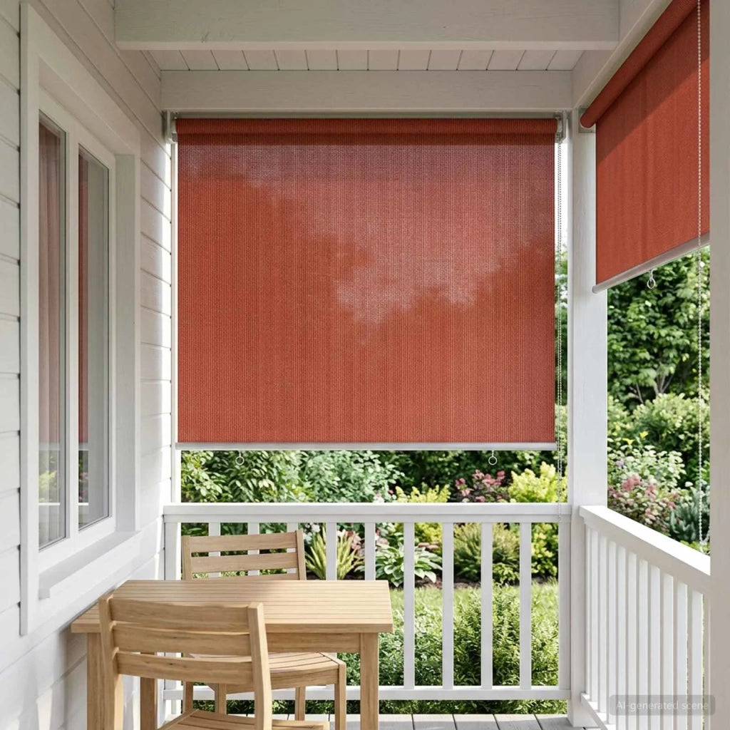 Tenda a Rullo Esterno Blocco UV 90% Terracotta 60 x 140 cm HDPE 42035986