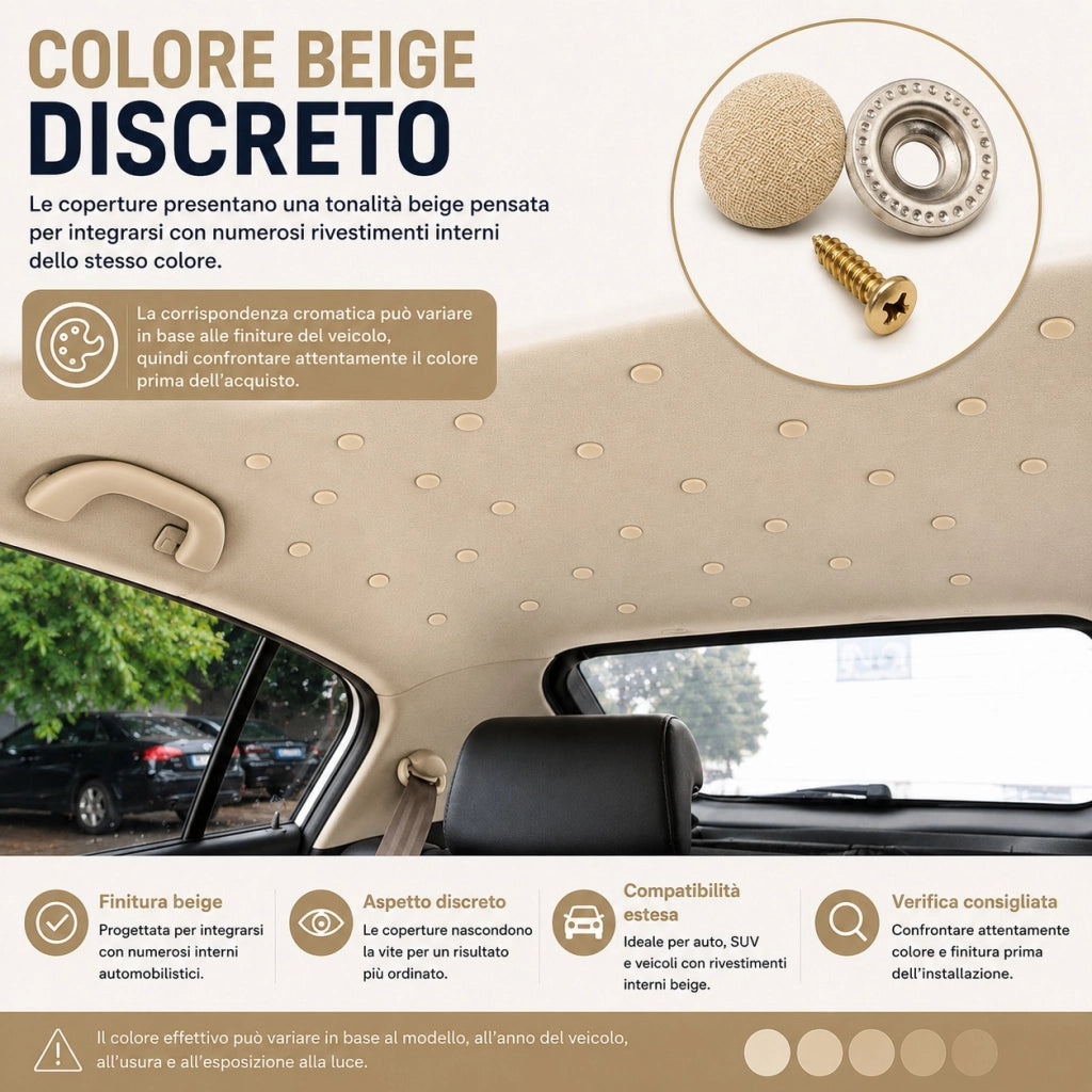 40 Viti Clip Riparazione Cielo Auto Beige Rivestimento Tetto 153321/15332