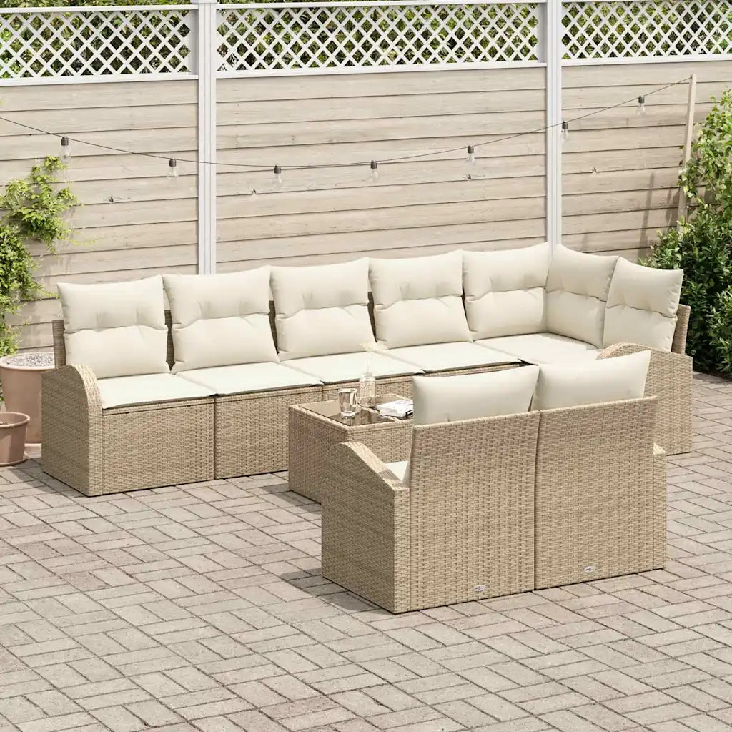 Set Divano da Giardino 9 pcs polyrattan