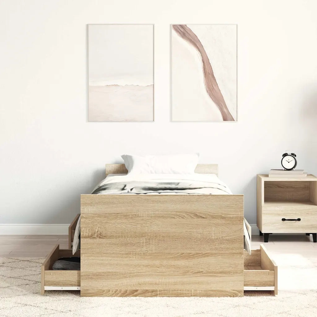 Giroletto con Testiera e Pediera Rovere Sonoma 100x200 cm 3203798