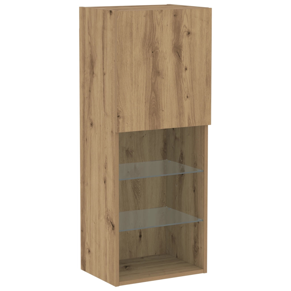 Mobile TV  con luci LED Rovere Artigianale 40.5x30x102 cm
