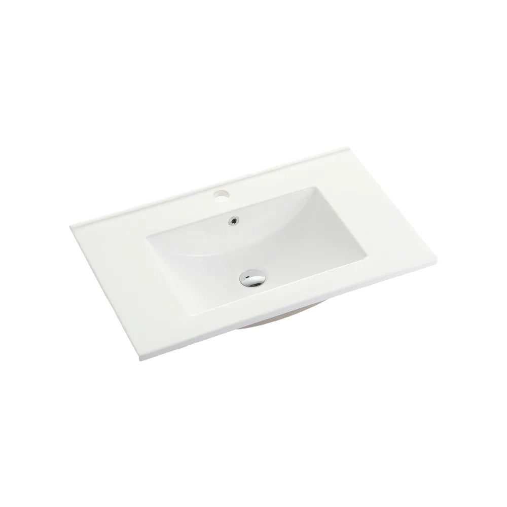 Lavabo da incasso 80cm in ceramica bianco opaco | Orta