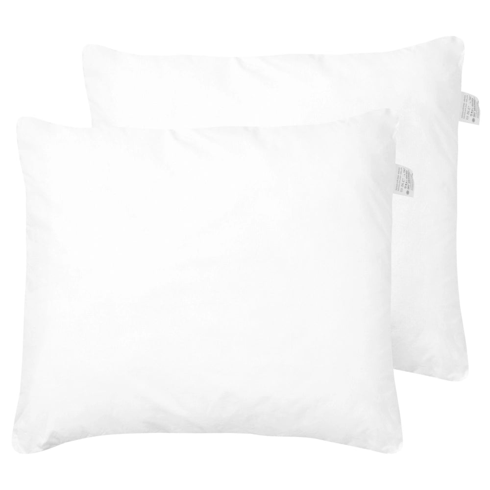 Set di 2 cuscini tradizionali bianchi in microfibra e poliestere ad alto profilo 80 x 80 cm camera da letto design classico