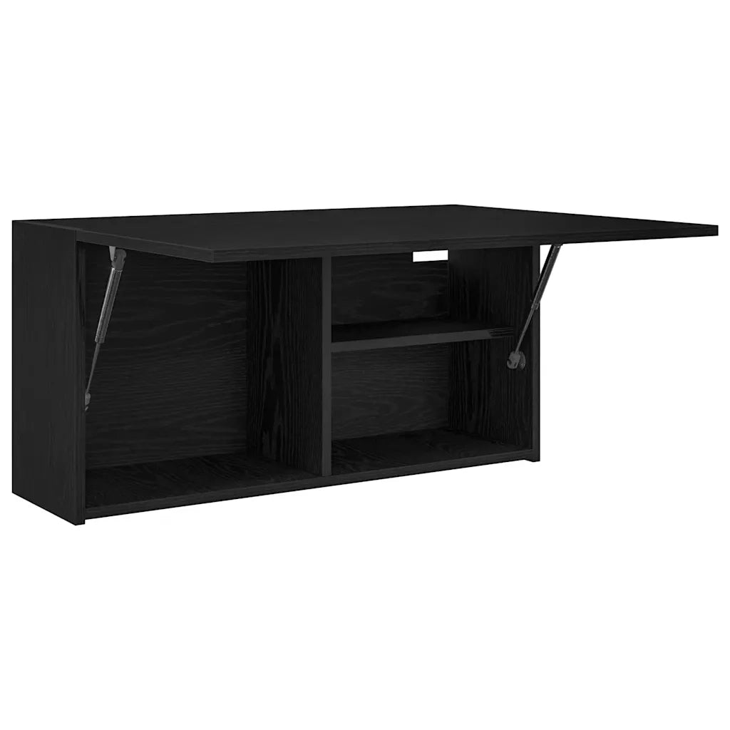 Mobile da Bagno a Parete Nero 80x25x40 cm in Truciolato 860086