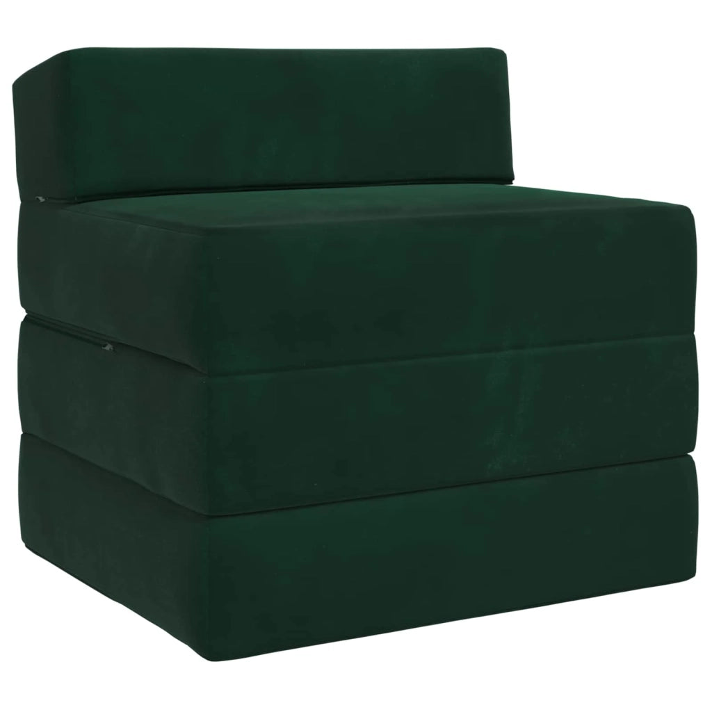 Divano Letto Pieghevole Verde Scuro 200 x 70 x 15 cm Velluto
