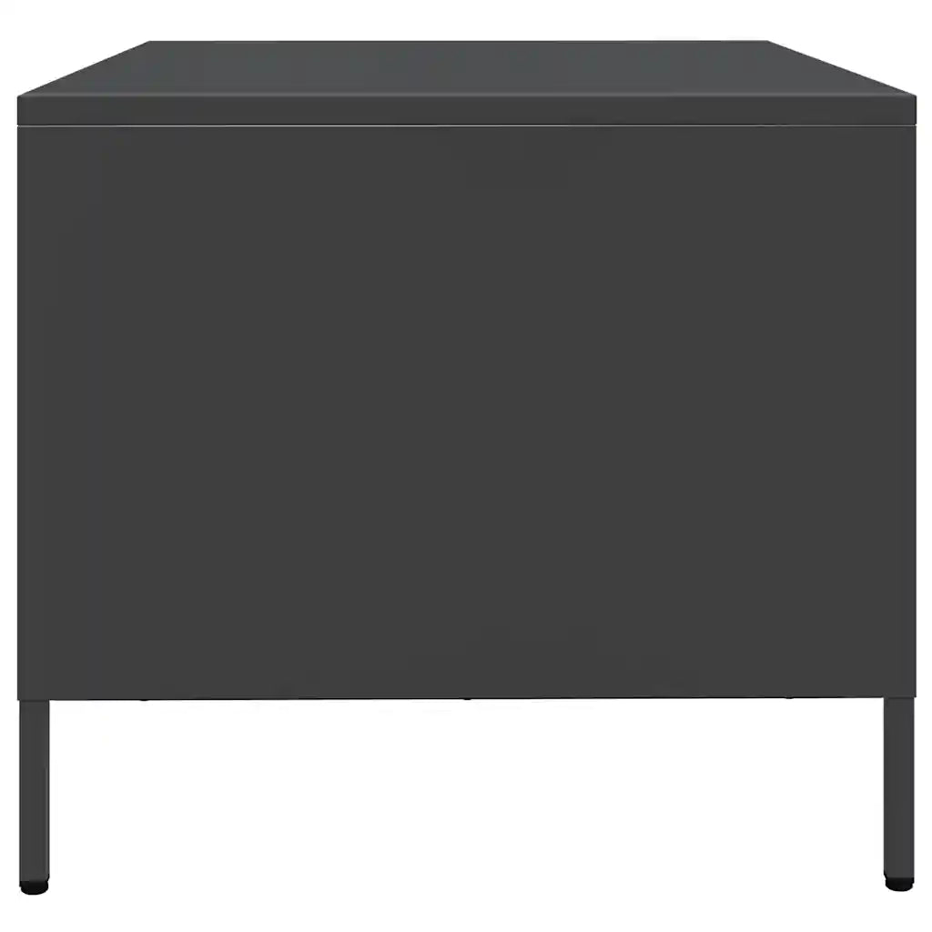 Tavolino Nero 68,5x50x43,5 cm in Acciaio Laminato a Freddo