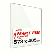 573 x 405 x 4 mm - Vetro per stufa a legna - vetro camino di ricambio - vetro per caminetto resistente al fuoco - France Vitre