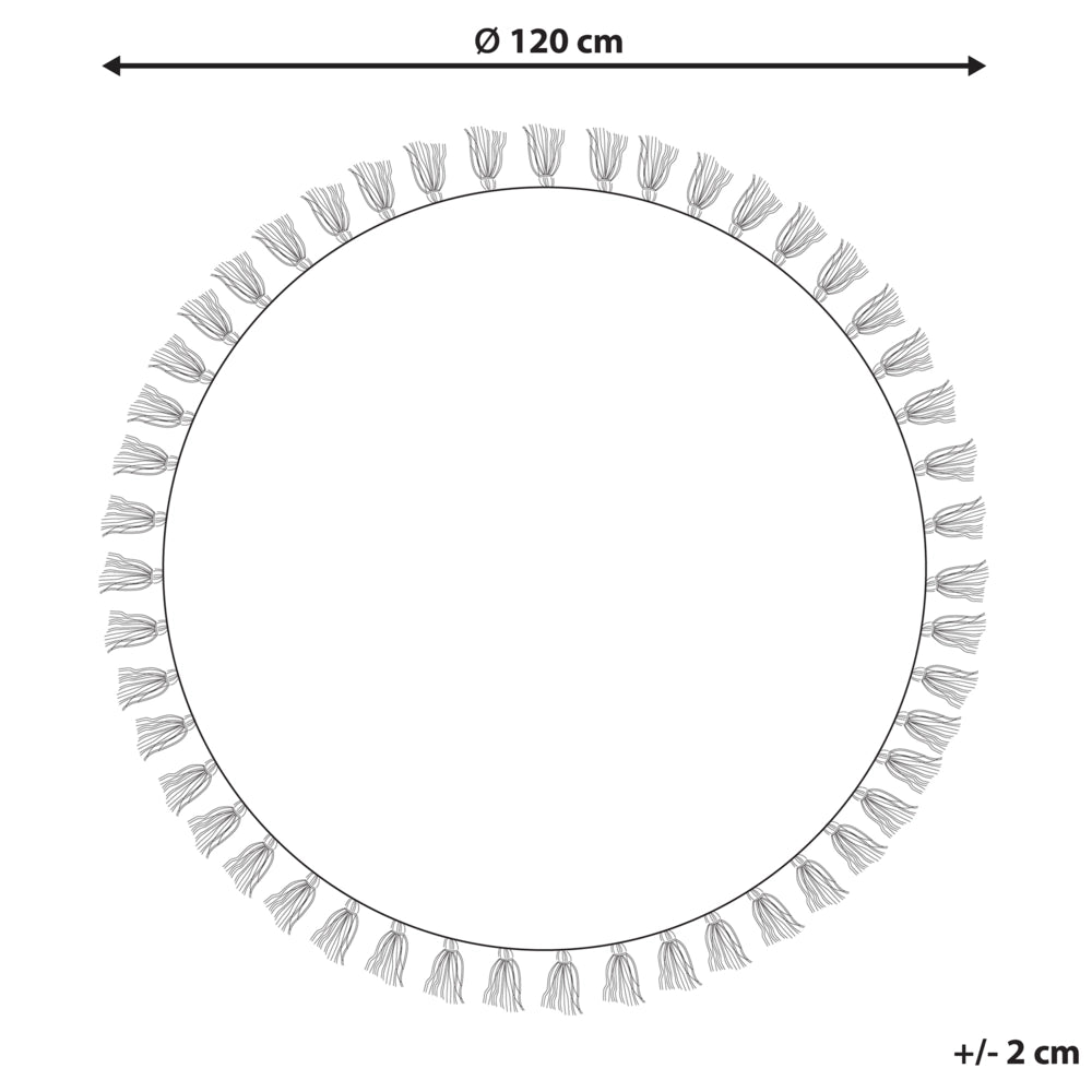Tappeto da Zona Rosso Cotone Rotondo Orientale Soggiorno ø 120 cm AYAKLI