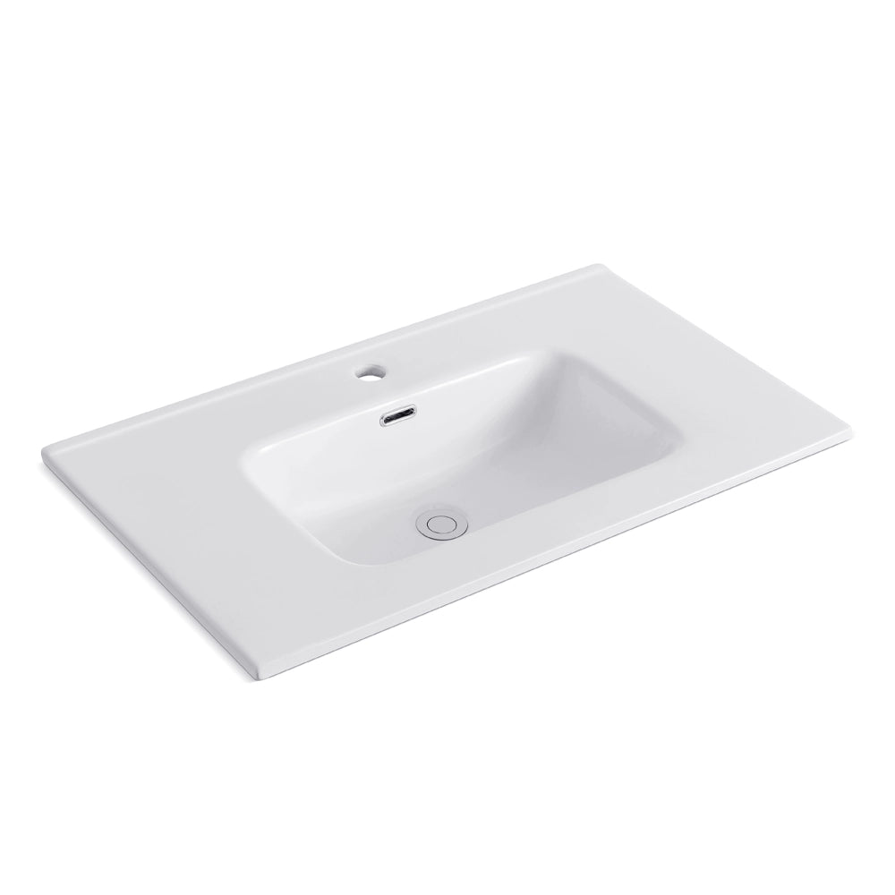 Lavabo consolle da appoggio LAV9080ES in ceramica 1 vasca 81x36.5 cm. bianco lucido