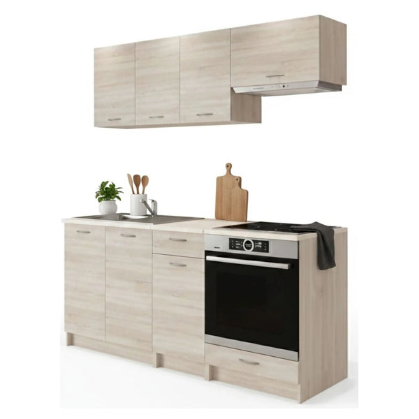 Cucinino Elettrodomestici non inclusi, Teano, Cucina Modulabile, Marrone Rovere