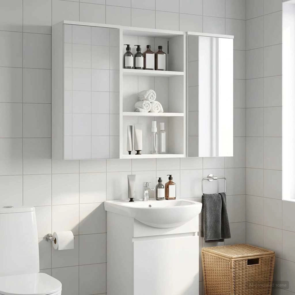 Armadio da bagno a muro Bianco 40 x 16 x 62,5 cm 889367