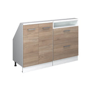 Mobile cucina sottotetto R-Line Sonoma/Bianco 120 cm Set di 2 Vicco