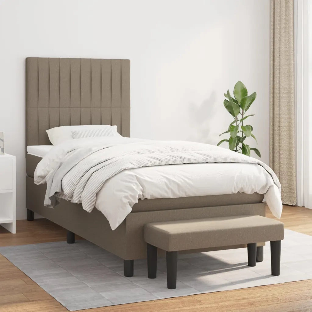 Giroletto a Molle con Materasso Tortora 100x200 cm in Tessuto 3136737