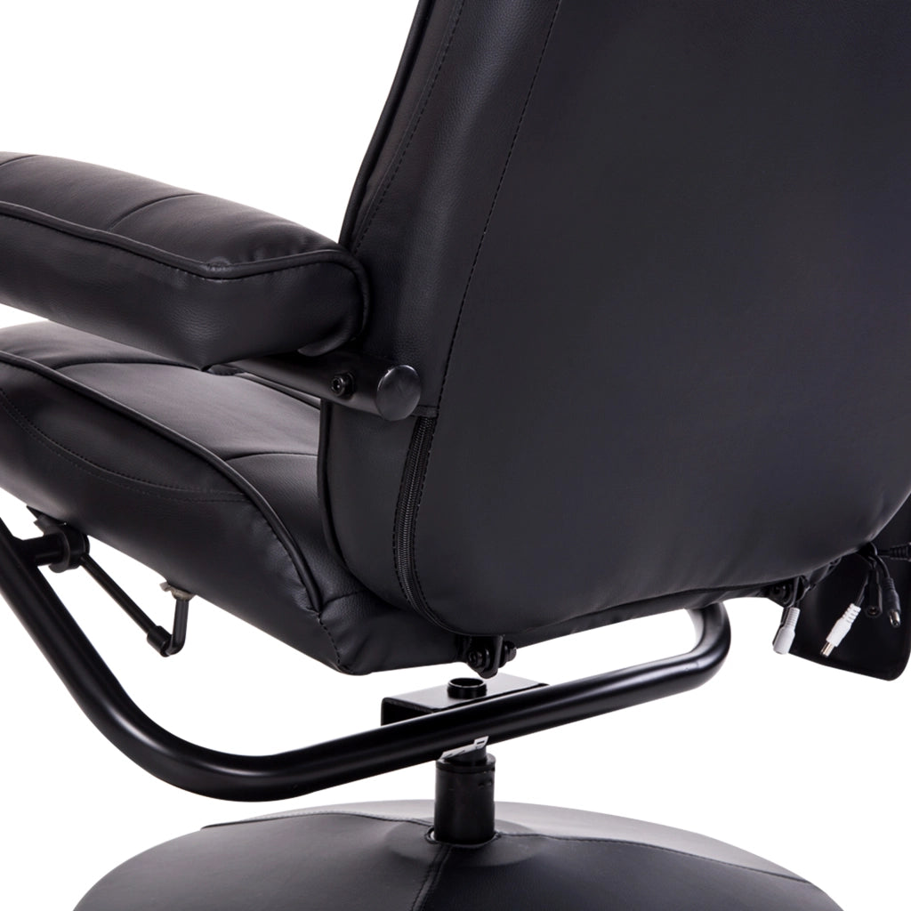 Poltrona Relax Elettrica Massaggiante ¨C Xylo ¨C Reclinabile Girevole con Poggiapiedi Similpelle Nera