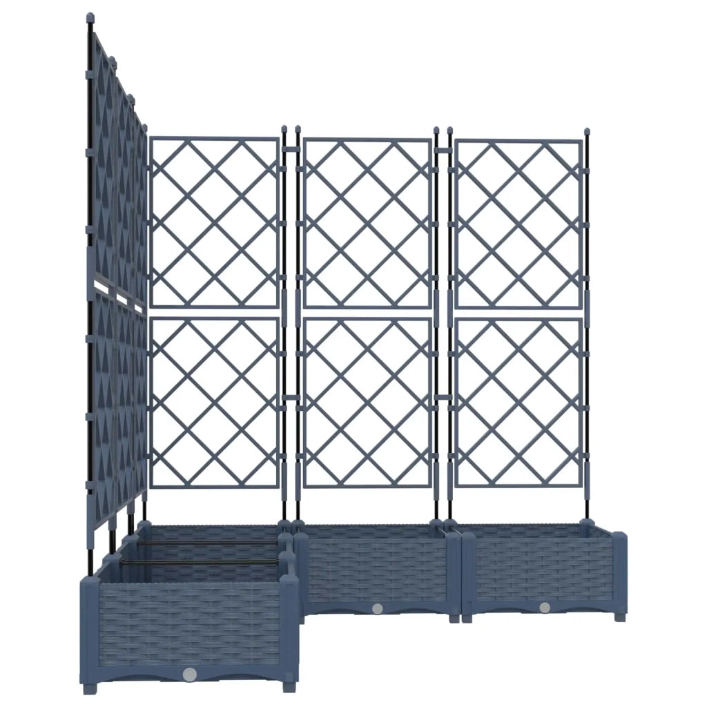 Vaso da giardino 5 pcs Grigio 120 x 120 x 125,5 cm Plastica 42002865