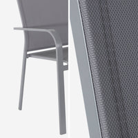 Set di 2 sedie da giardino impilabile in alluminio e textilene,