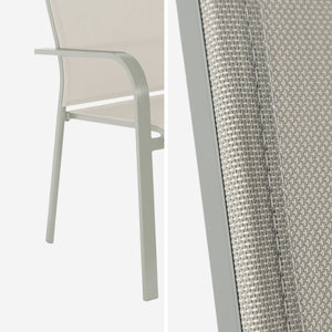 Set di 2 sedie da giardino impilabile in alluminio e textilene, verde