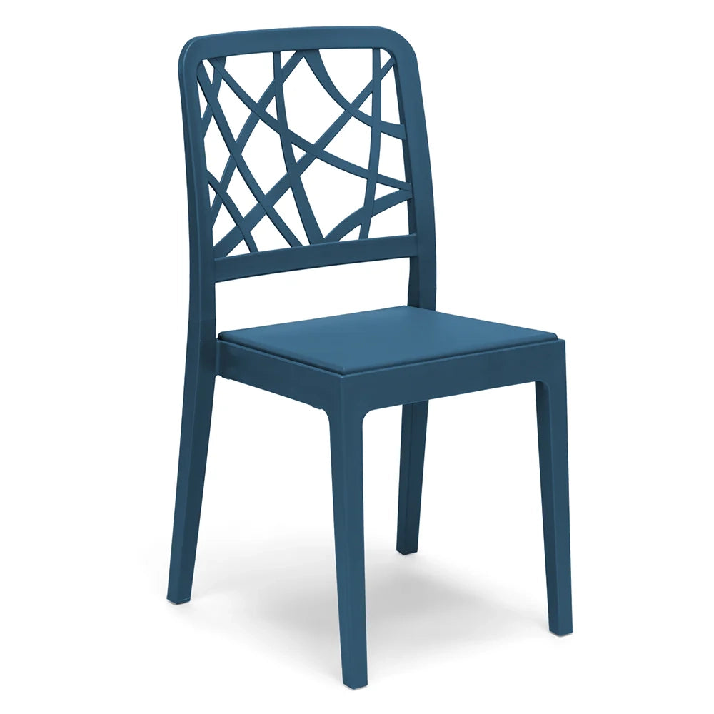 Set 2 sedie in polipropilene PENELOPE, 100% MADE IN ITALY, impilabile, resistente ai raggi UV, design moderno, ideale per sala da pranzo, cucina, sala d’attesa, bar, ristoranti o giardino, colore Petrolio