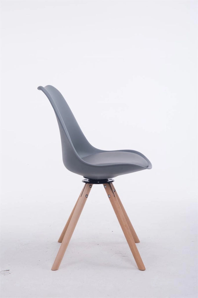 Sedia design Troyes Girevole Similpelle Rotondo grigio,natura