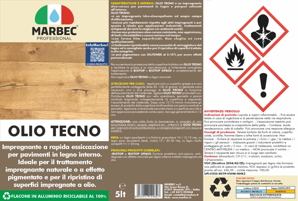 Impregnante per legno OLIO TECNO   5LTx4Pz