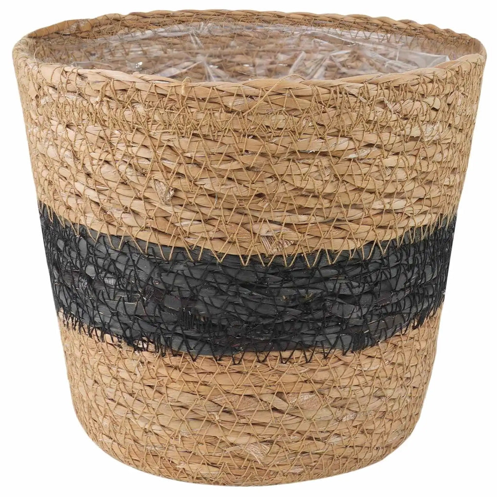 Cesti per piante in erba marina 3 pcs Naturale e Nero