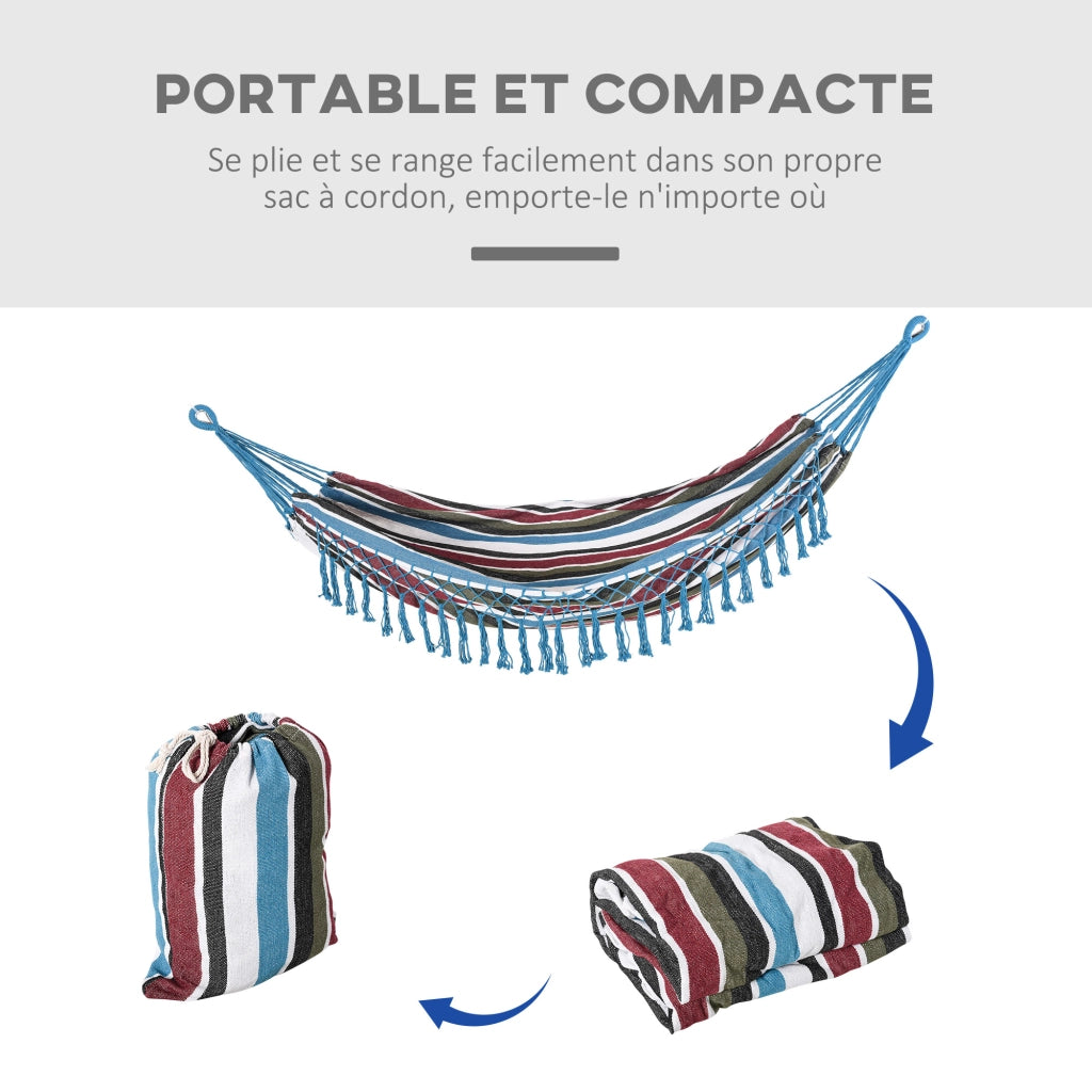Amaca da Viaggio Portatile ¨C zephmum ¨C 285x150 cm Multicolore Coton Polyester