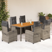 Set da Pranzo da Giardino 7 pz con Cuscini in Polyrattan Grigio 3212677