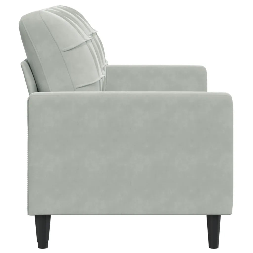 Divano | Divano da soggiorno | Sofa a 2 Posti Grigio Chiaro 140 cm in Velluto