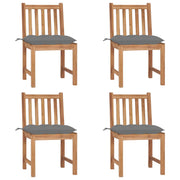 Sedie da Giardino 4 pz con Cuscini in Legno Massello di Teak cod mxl 12837