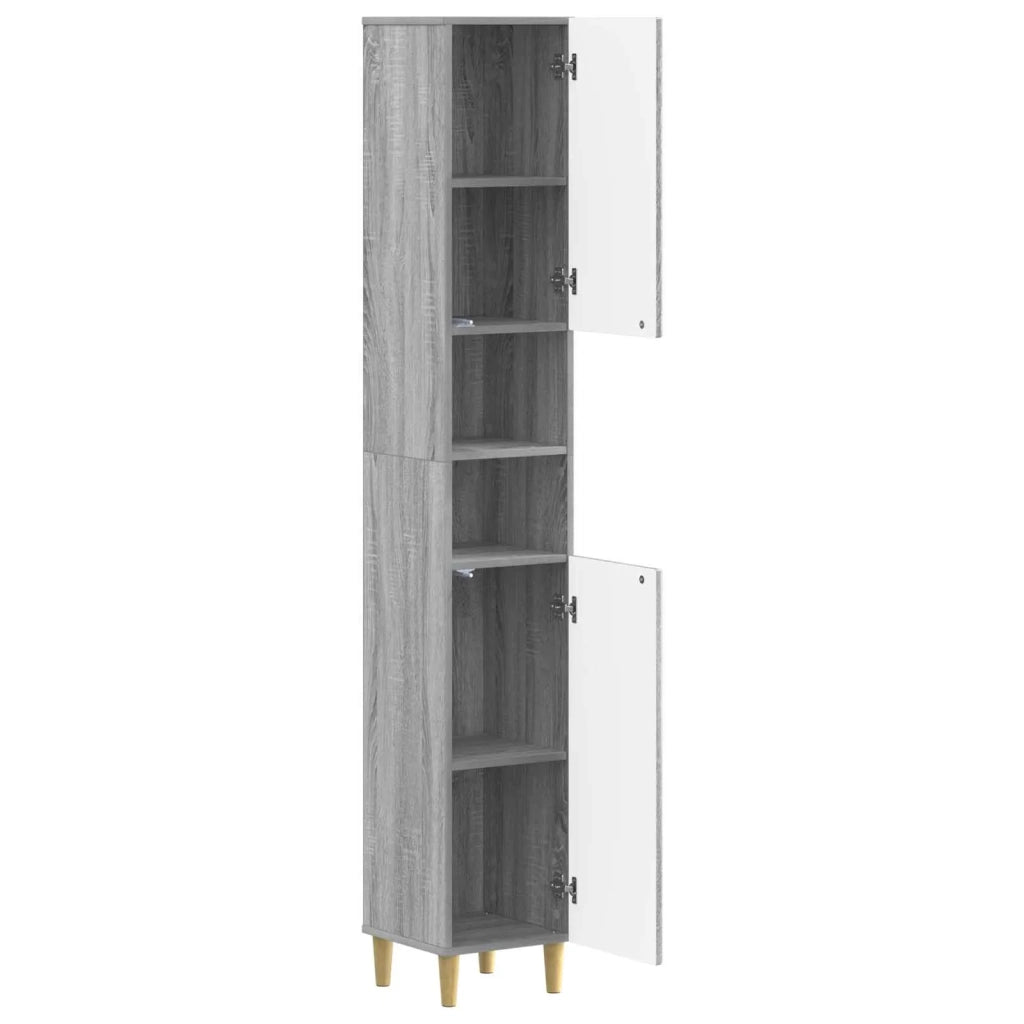 Armadio da Bagno con Ripiano Aperto ARNHEM Sonoma grigio 896601