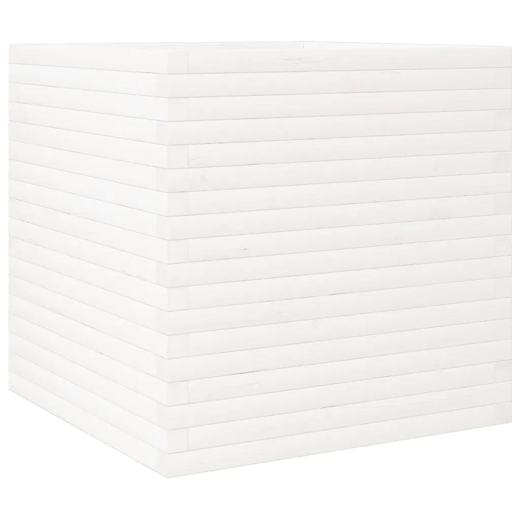 Fioriera da Giardino Bianca 70x70x68,5cm Legno Massello di Pino 3282475