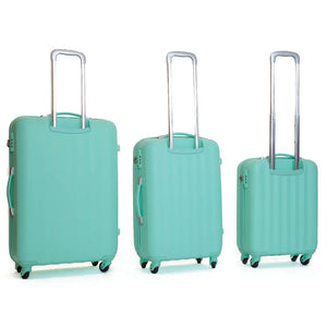 Set 3 Valigie Trolley Rigide in ABS 4 Ruote TSA Ravizzoni Icon Verde Acqua