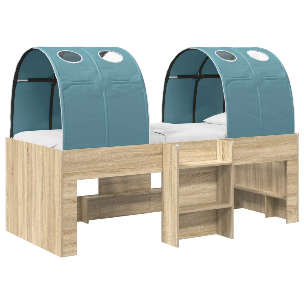 Letto con Tunnel 3 pz Rovere Sonoma e Azzurro 3423564