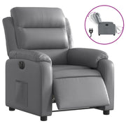 Poltrona | Sedia Relax Reclinabile Elettrica Grigia in Similpelle