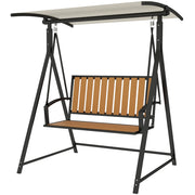 Altalena Hollywood con tenda solare regolabile altalena da giardino 2 posti 142 x 112 x 162 cm nera