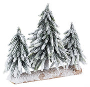 Set di 3 Pini Cimone Innevati (4 Pezzi)