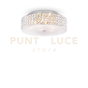 ROMA LAMPADARIO DA SOFFITTO 6 LUCI ATTACCO G9 LAMPADINE INCLUSE DETTAGLI IN CRISTALLO