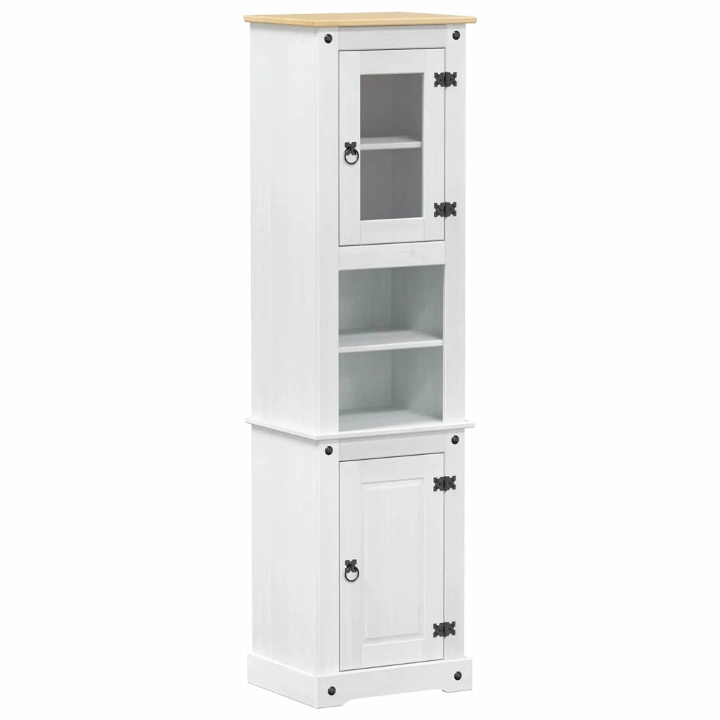 Mobile da Bagno con porta Bianco 50 x 40 x 185 cm Pino massello 42024958