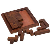 GiocoPuzzle Zigzag inLegnoMarrone 16x16x03h