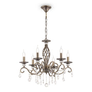 Lampadario Grace Maytoni 6 luci E14 cristalli ottone