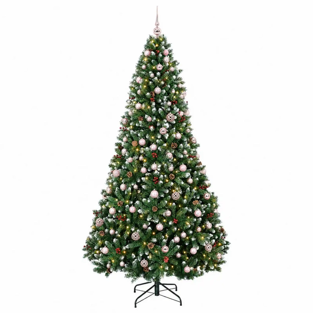 Albero di Natale artificiale verde con palline 210 cm 300 LED 3466738